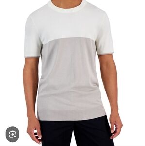 Alfani 3XL Men's Short Sleeve Shirt in White and Gray